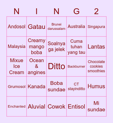Bingo ningning Bingo Card