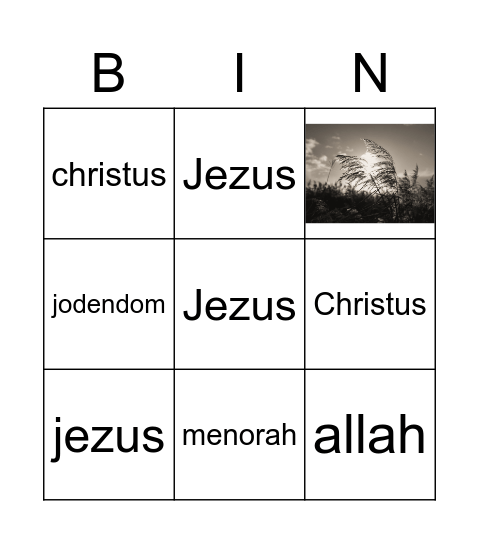Geloven Bingo Card