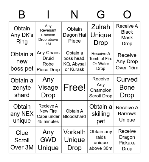 Hypers PVM BINGO Card