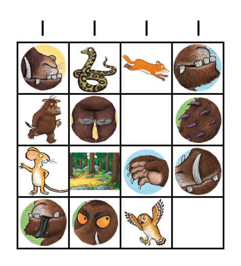 Gruffalo bingo Card