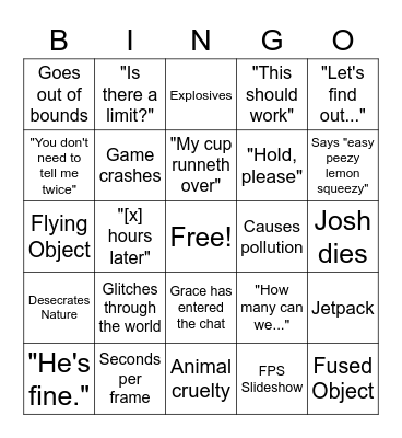 LGIO Bingo Card