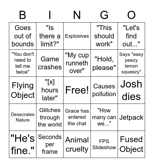 LGIO Bingo Card