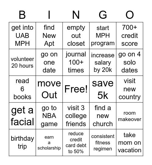 Bethsy 2023 Bingo Card