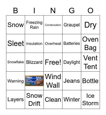 Winter Weather Bingo Card