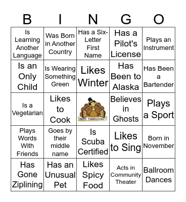 Getting to Know You Bingo Card