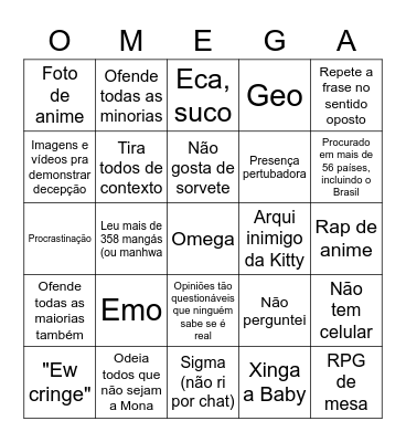 Omega Bingo Card