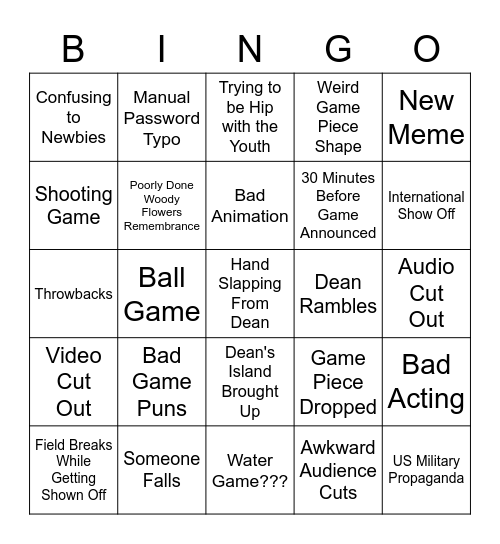 Kickoff Bingo Card