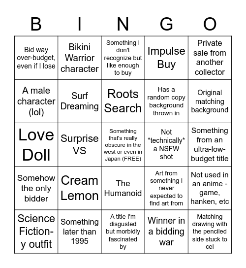 2023 Cel Bingo Card