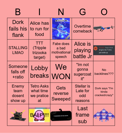 Harmonic Chaos Tournament Bingo Card