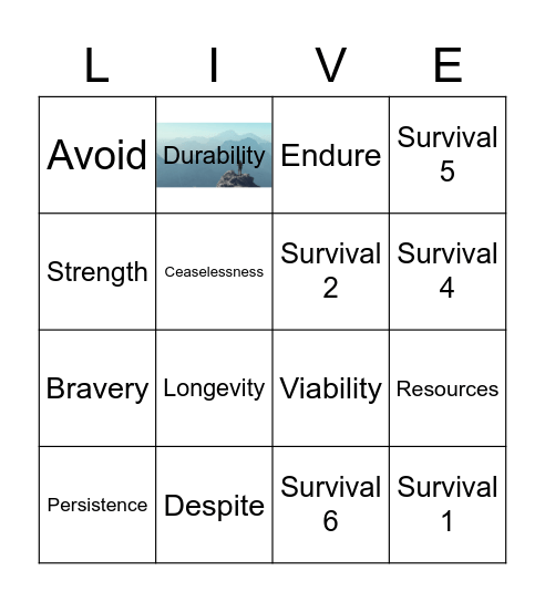 Survival Bingo Card