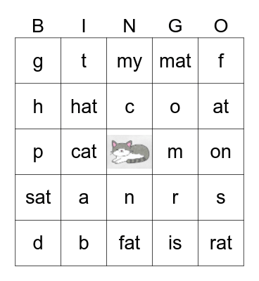 a  b  c    cat Bingo Card