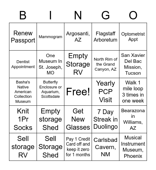 2023 Bingo Card