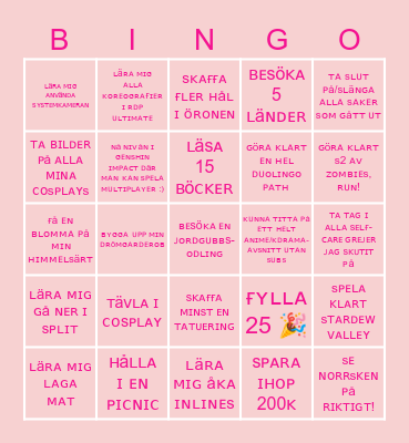 2023 Goals! Bingo Card