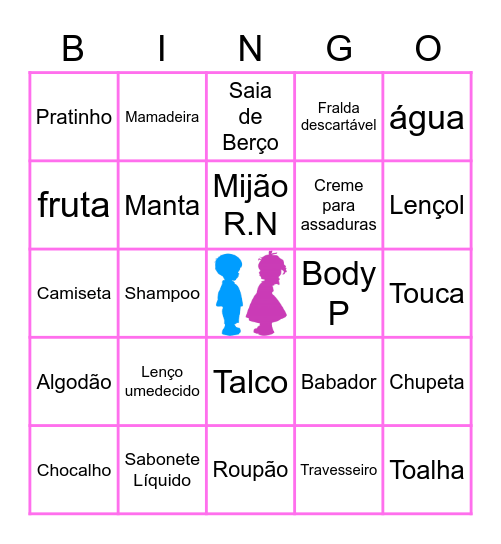 Chá Revelação Bingo Card