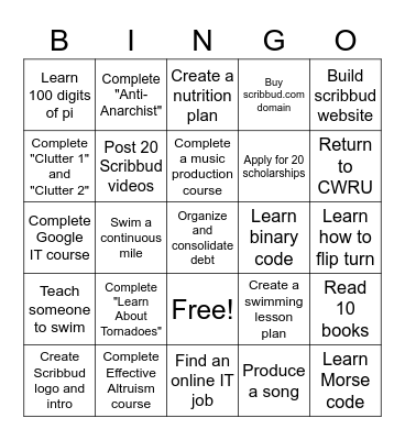 2023 Bingo Card