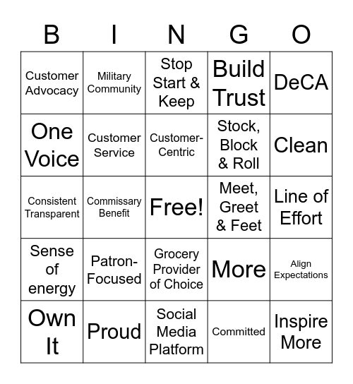 Resource Management Team Building Bingo Card