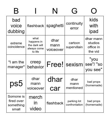 Dhar Mann Bingo V3 Bingo Card