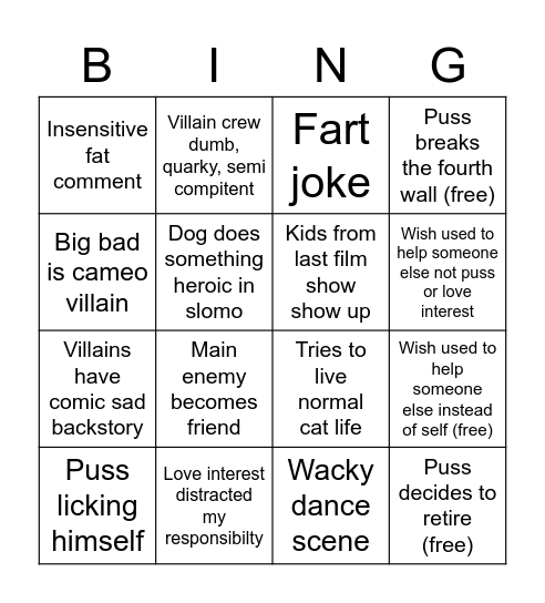 Pusingo Bingo Card