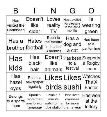 Get to know your colleagues Bingo Card