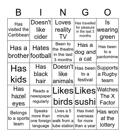 Get to know your colleagues Bingo Card