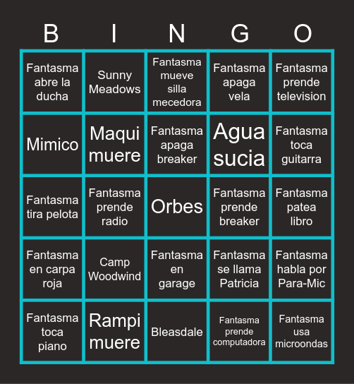 Maqui Bingo Card