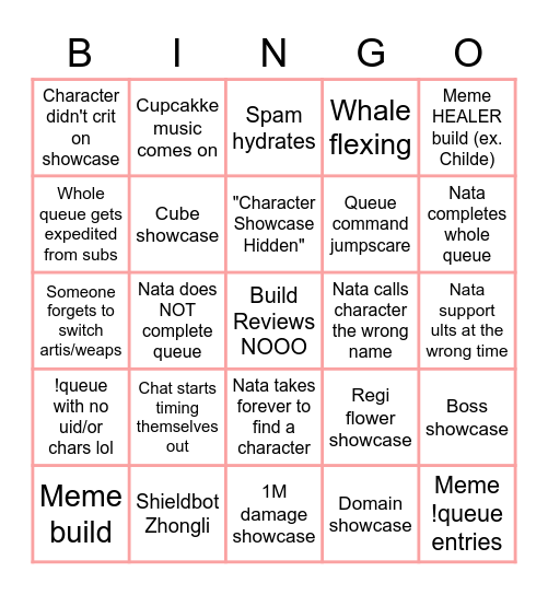 Build Review Bingo Card