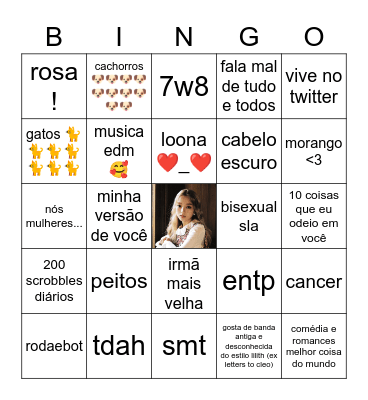 quao isabela vc é Bingo Card