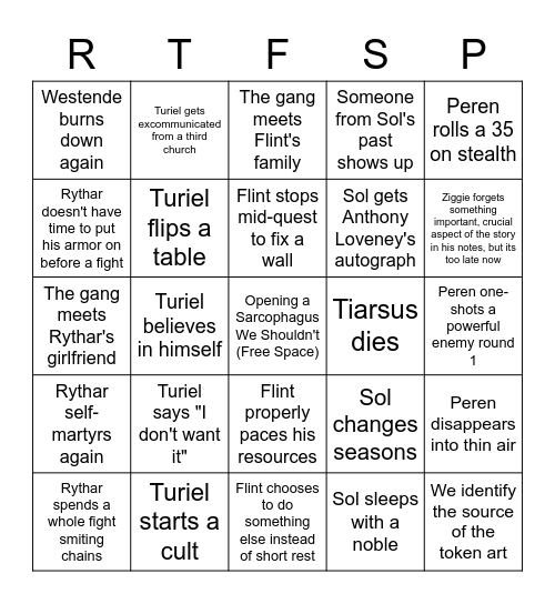 Vespertines Bingo Card