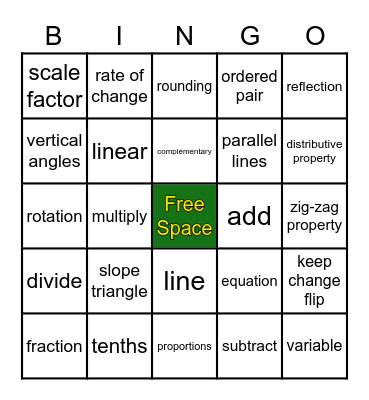 Math! BINGO Card