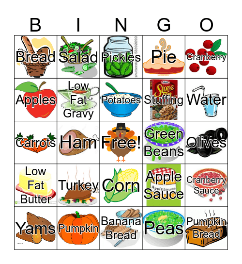 Thanksgiving Health Bingo  Bingo Card