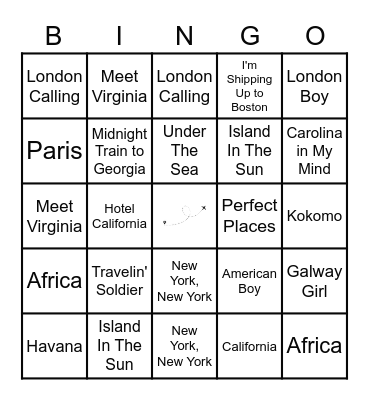 Adventure Bingo! Bingo Card