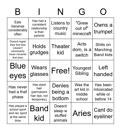 Red Flags Bingo Card