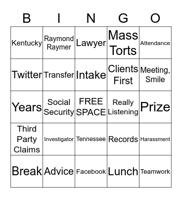 Buzzword Bingo Card