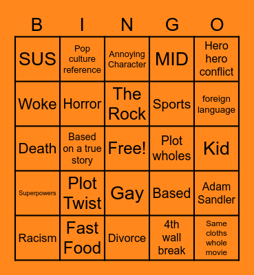 MOVIE Bingo Card