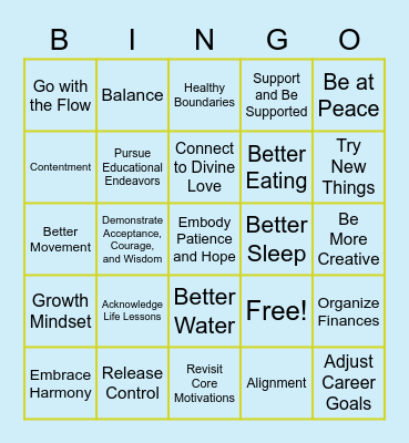 2023 Vision Bingo Card