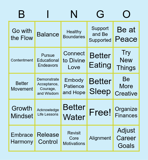 2023 Vision Bingo Card