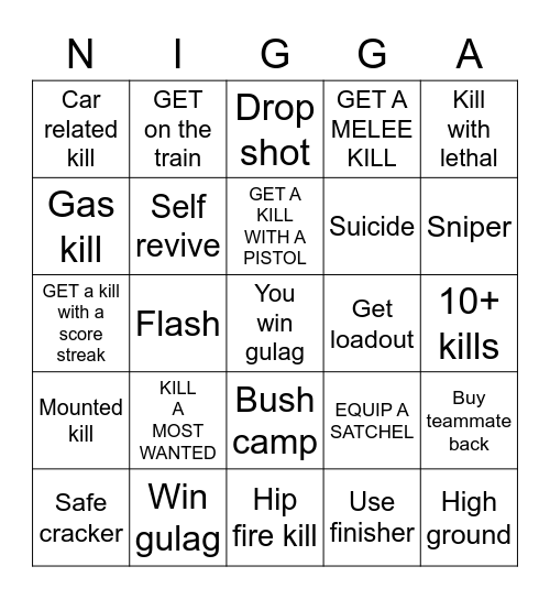 WARZONE 2 BINGO Card