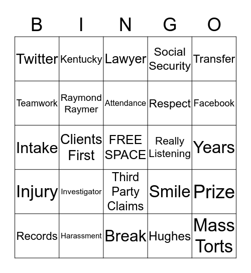 Buzzword Bingo Card