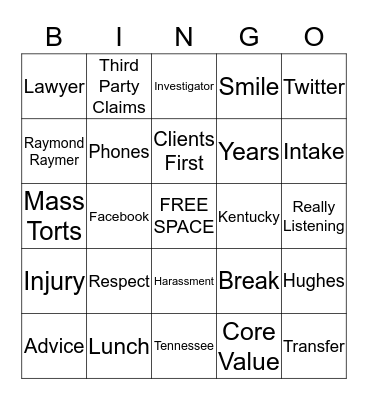 Buzzword Bingo Card