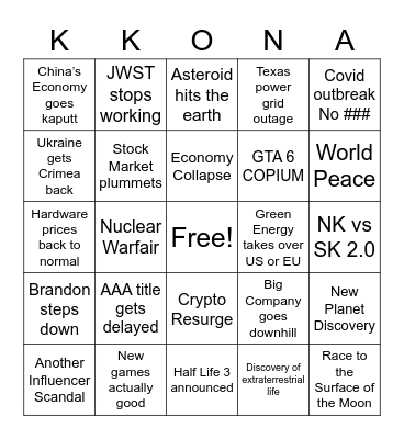 2023 BINGO Card