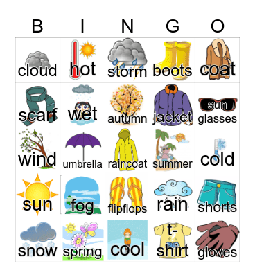 MVALP Weather Bingo Card