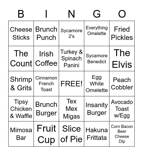 Server Bingo Card