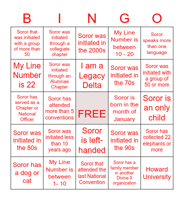 DST BINGO Card