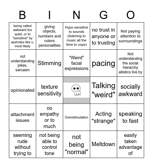 Tism Bingo! Bingo Card