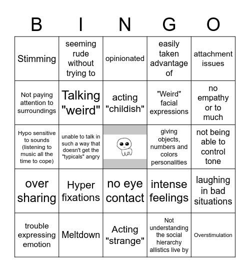 Tism Bingo! Bingo Card