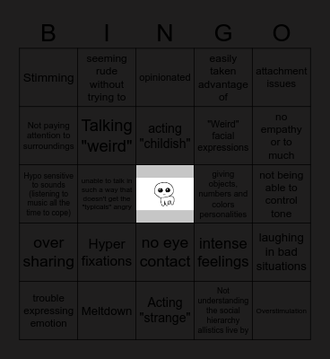 Tism Bingo! Bingo Card