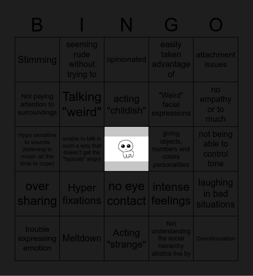 Tism Bingo! Bingo Card