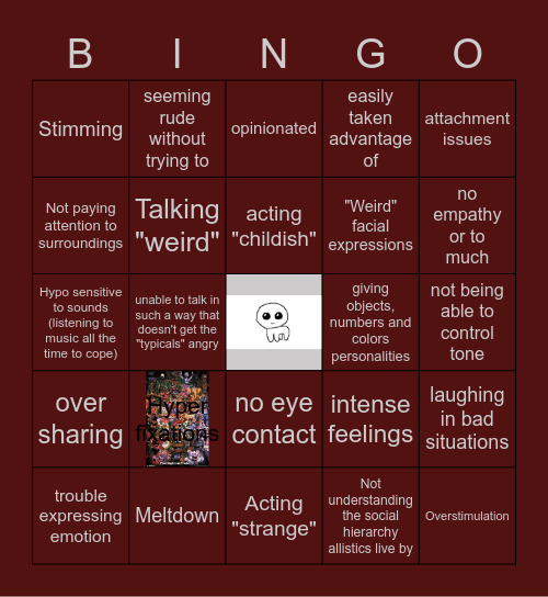 Tism Bingo! Bingo Card