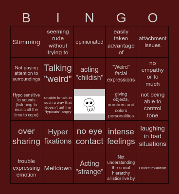 Tism Bingo! Bingo Card