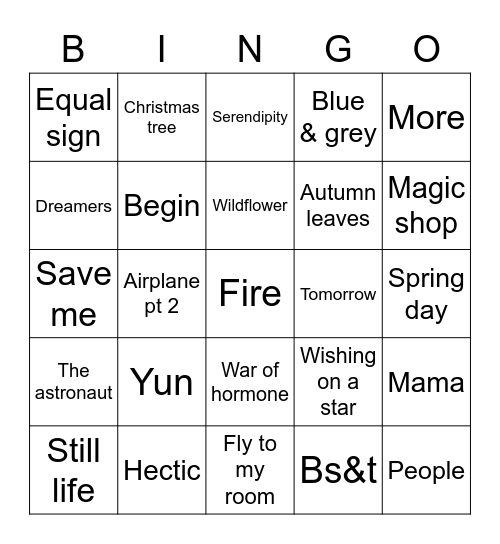 MiniminizzLover 🐸💕🧿 Bingo Card